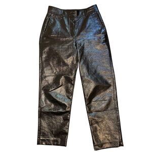 Aritzia Babaton Patent Pleather Pants High Shine Trousers Size 4